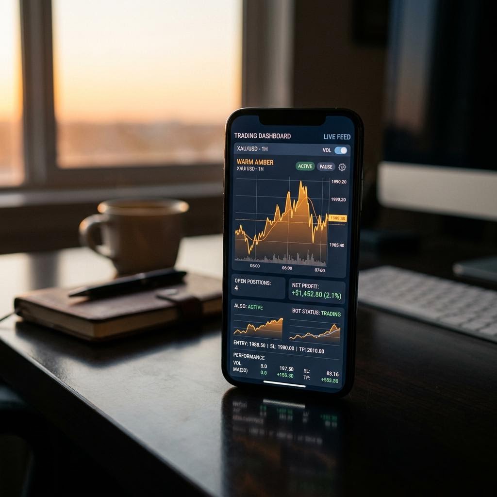 Interface logicielle de la plateforme de trading crypto IA Stakeli sur smartphone